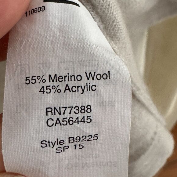 J Crew Women's Sweater XS Gray Ivory Color Block Merino Wool Minimal Neutral - Picture 6 of 10